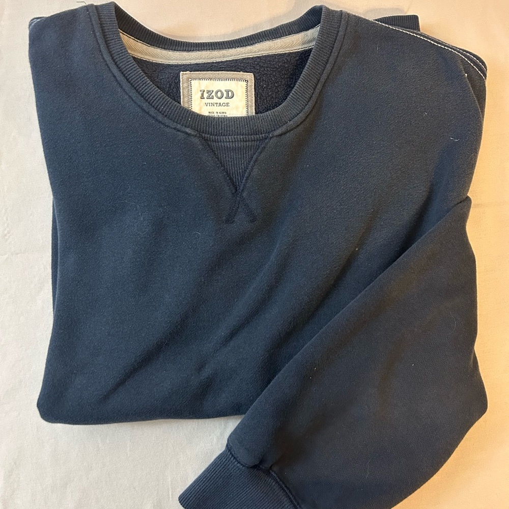 Mens IZOD Classic Blue Crewneck Sweatshirt size XXL